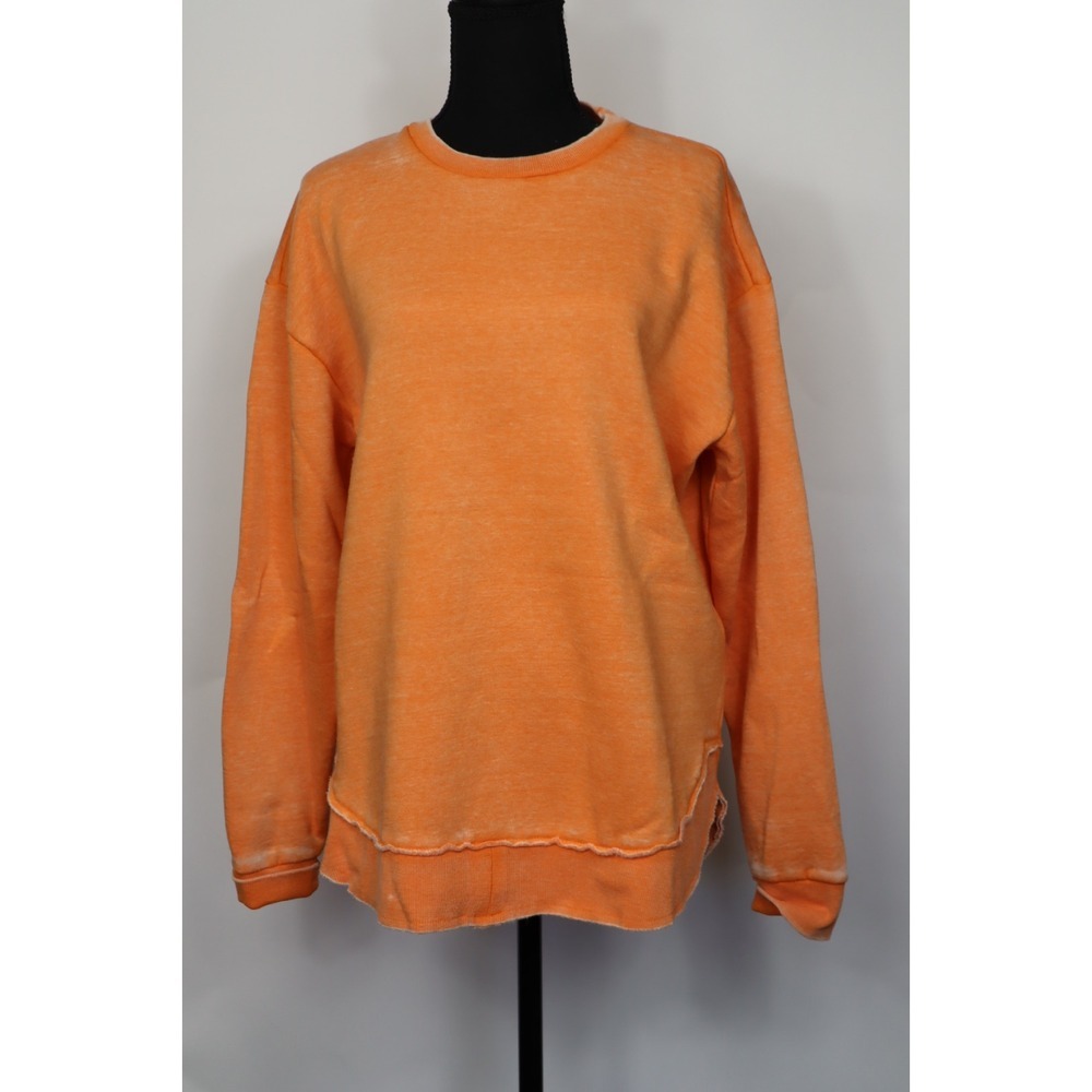 Royce Women's Orange Fleece Lined Pullover Poncho Size M